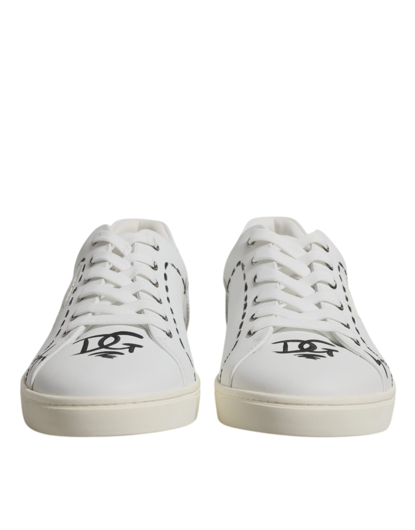 Dolce & Gabbana Weiße Leder Milano Low Top Sneakers Schuhe