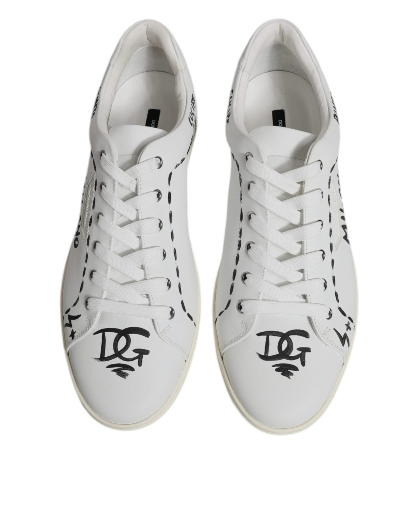 Dolce & Gabbana Weiße Leder Milano Low Top Sneakers Schuhe