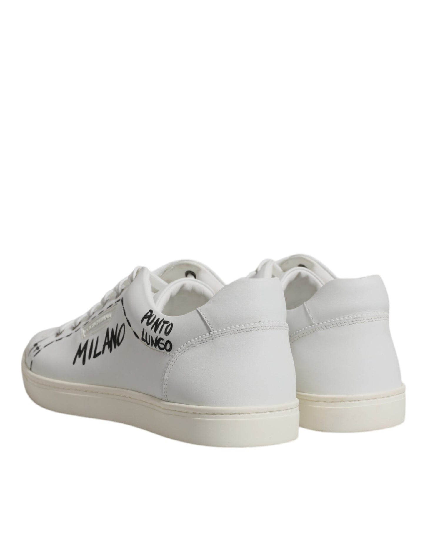 Dolce & Gabbana Weiße Leder Milano Low Top Sneakers Schuhe