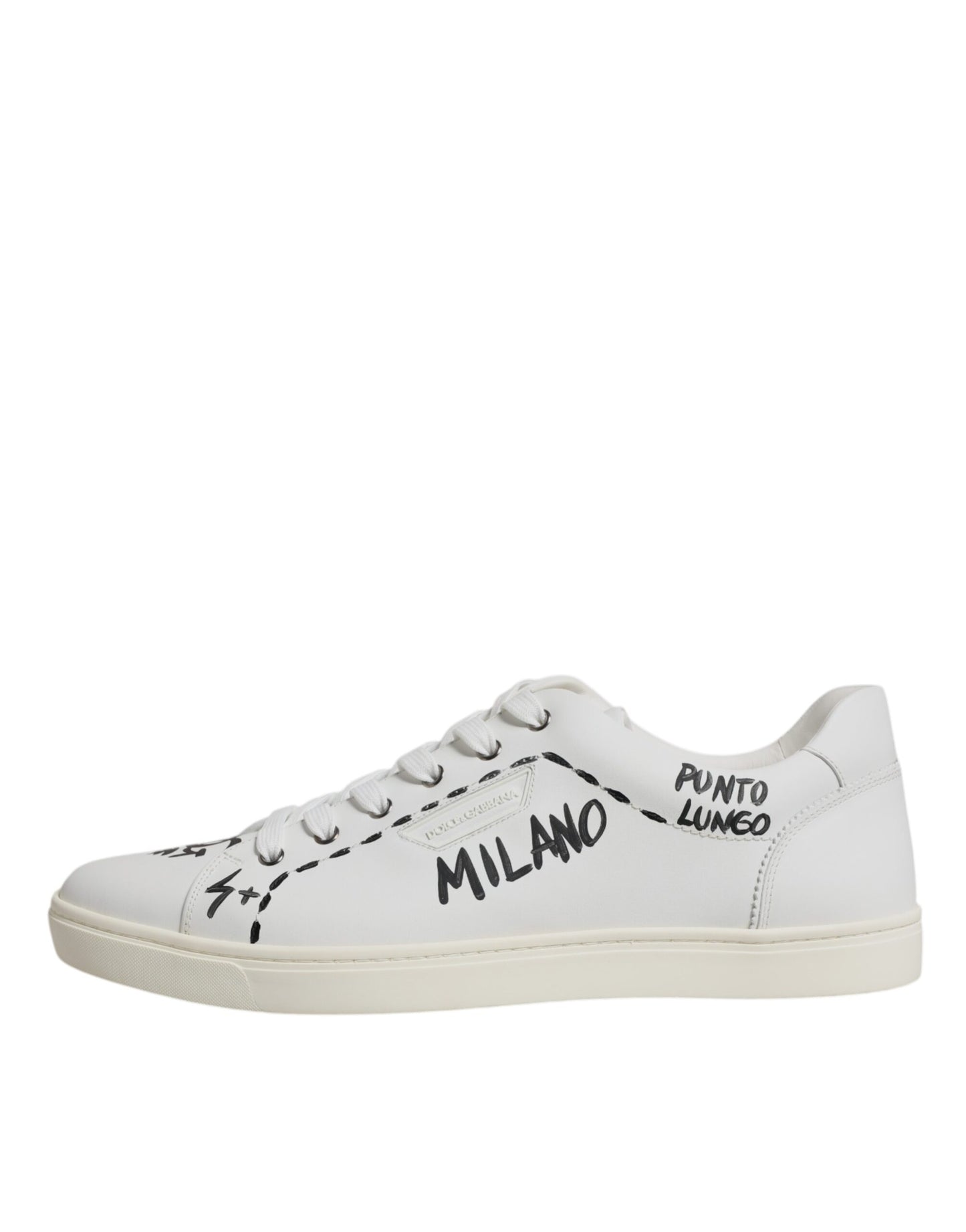Dolce & Gabbana Weiße Leder Milano Low Top Sneakers Schuhe