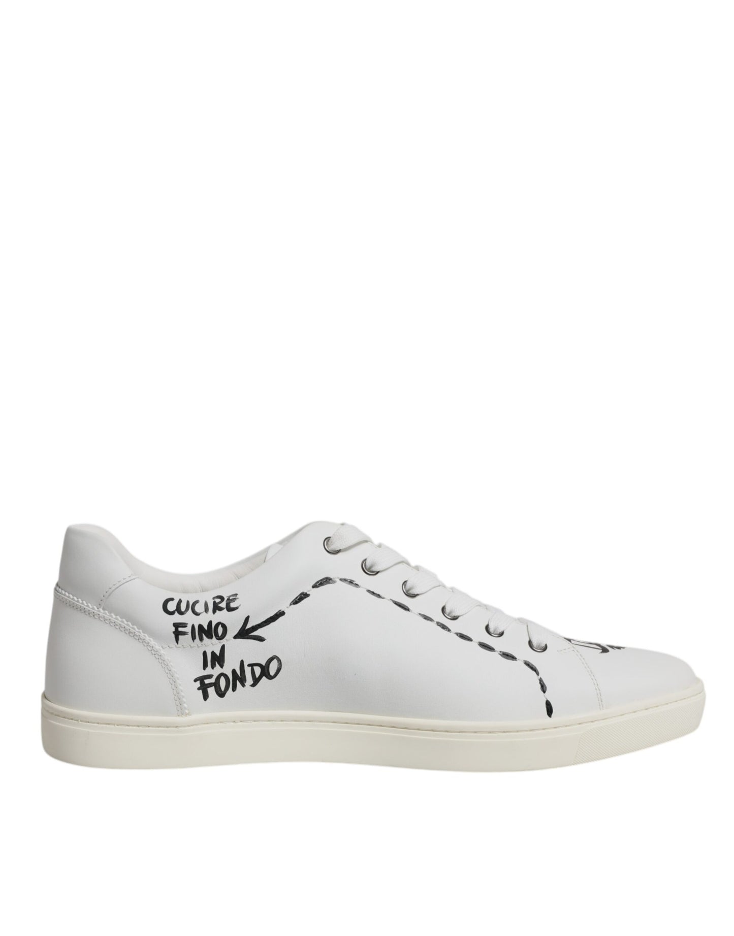 Dolce & Gabbana Weiße Leder Milano Low Top Sneakers Schuhe
