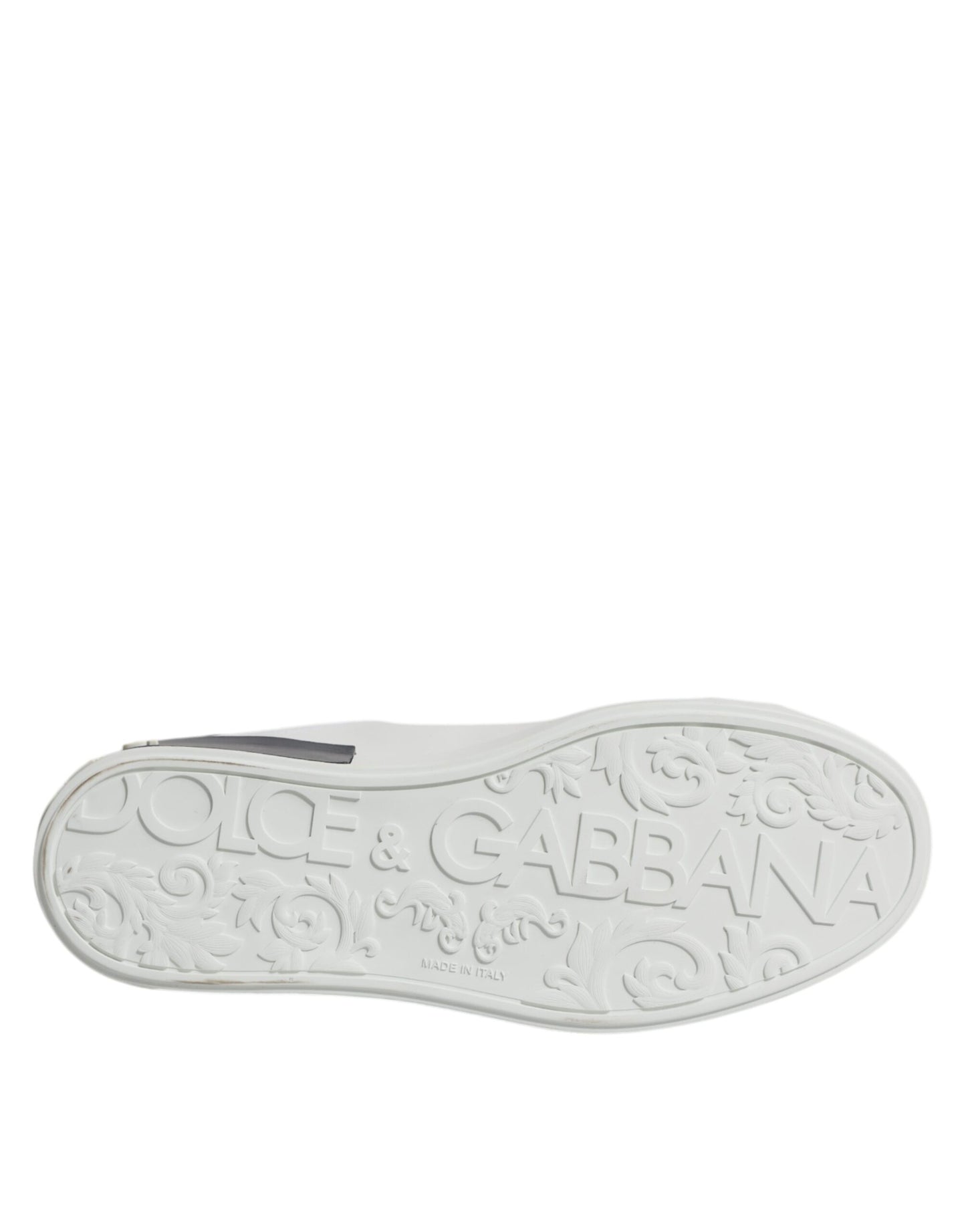 Dolce & Gabbana Weiß Schwarz Leder Portofino Sneakers Schuhe