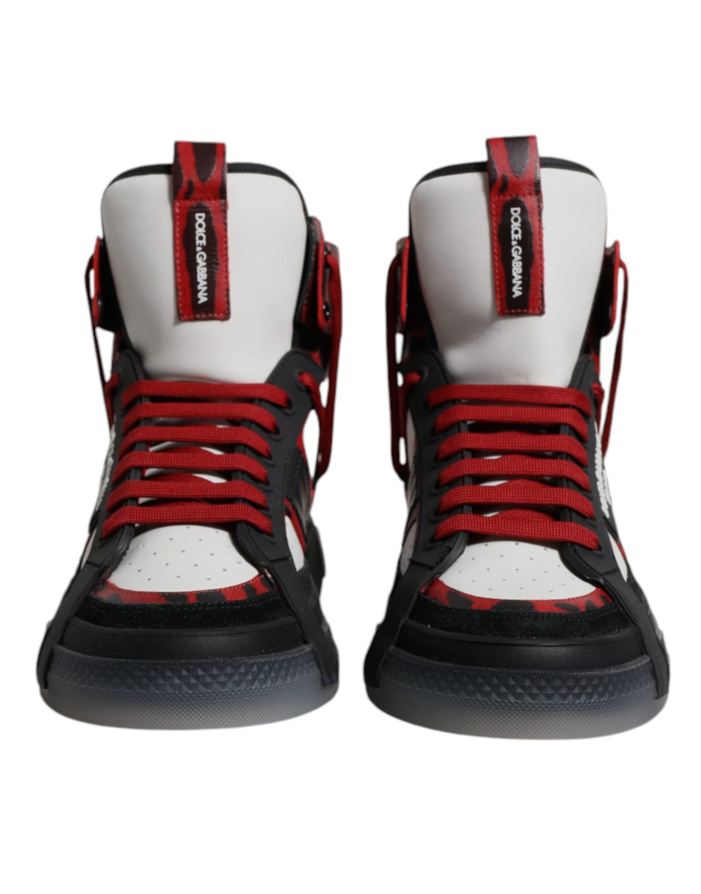 Dolce & Gabbana Mehrfarbige High-Top-Sneakers aus Leder