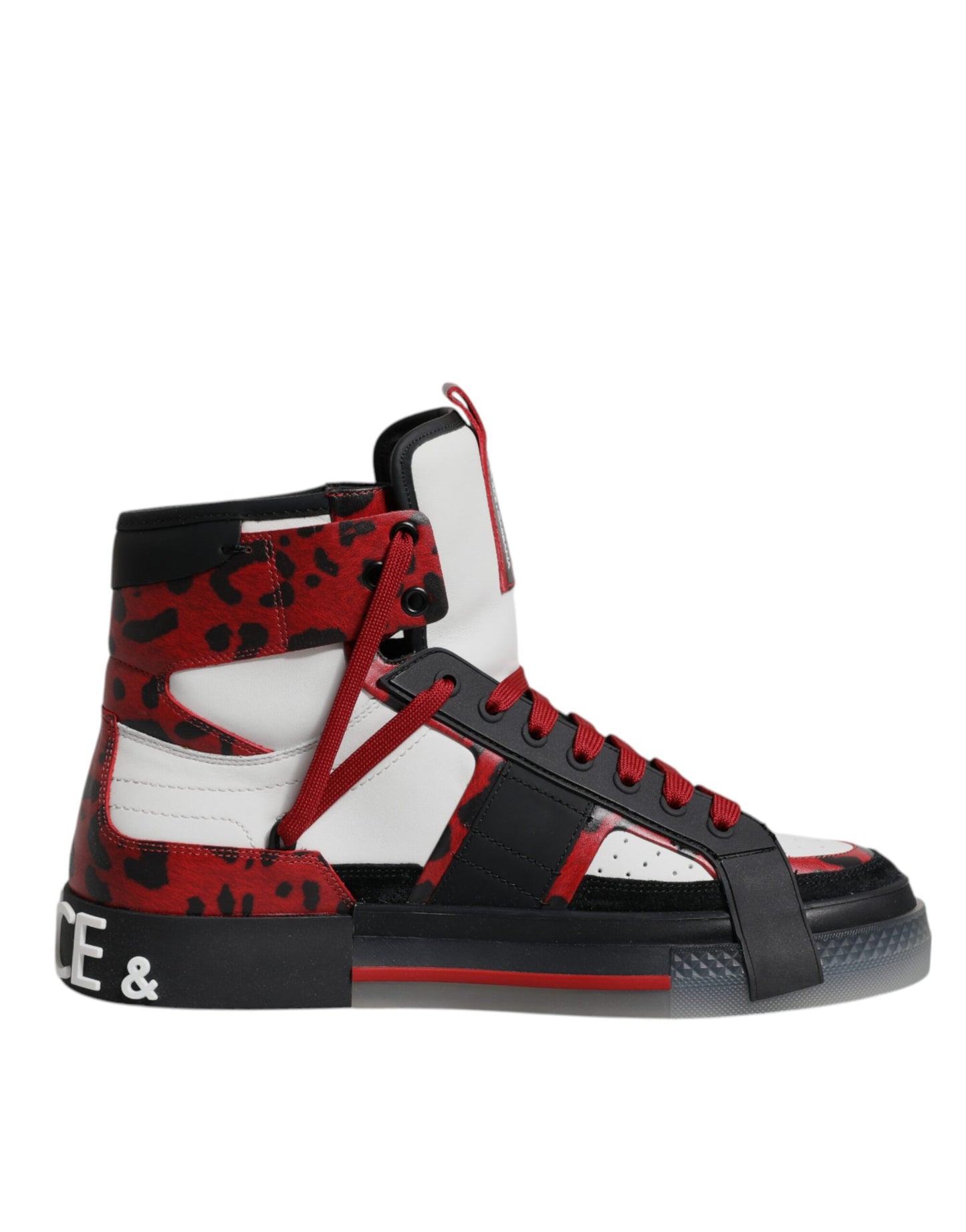 Dolce & Gabbana Mehrfarbige High-Top-Sneakers aus Leder