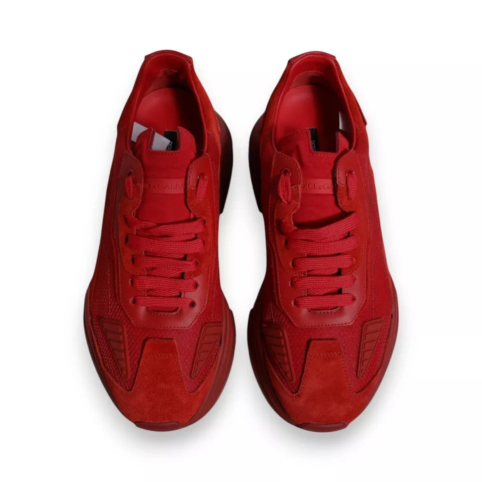 Dolce & Gabbana Rote Daymaster Low Top Sneakers aus Leder