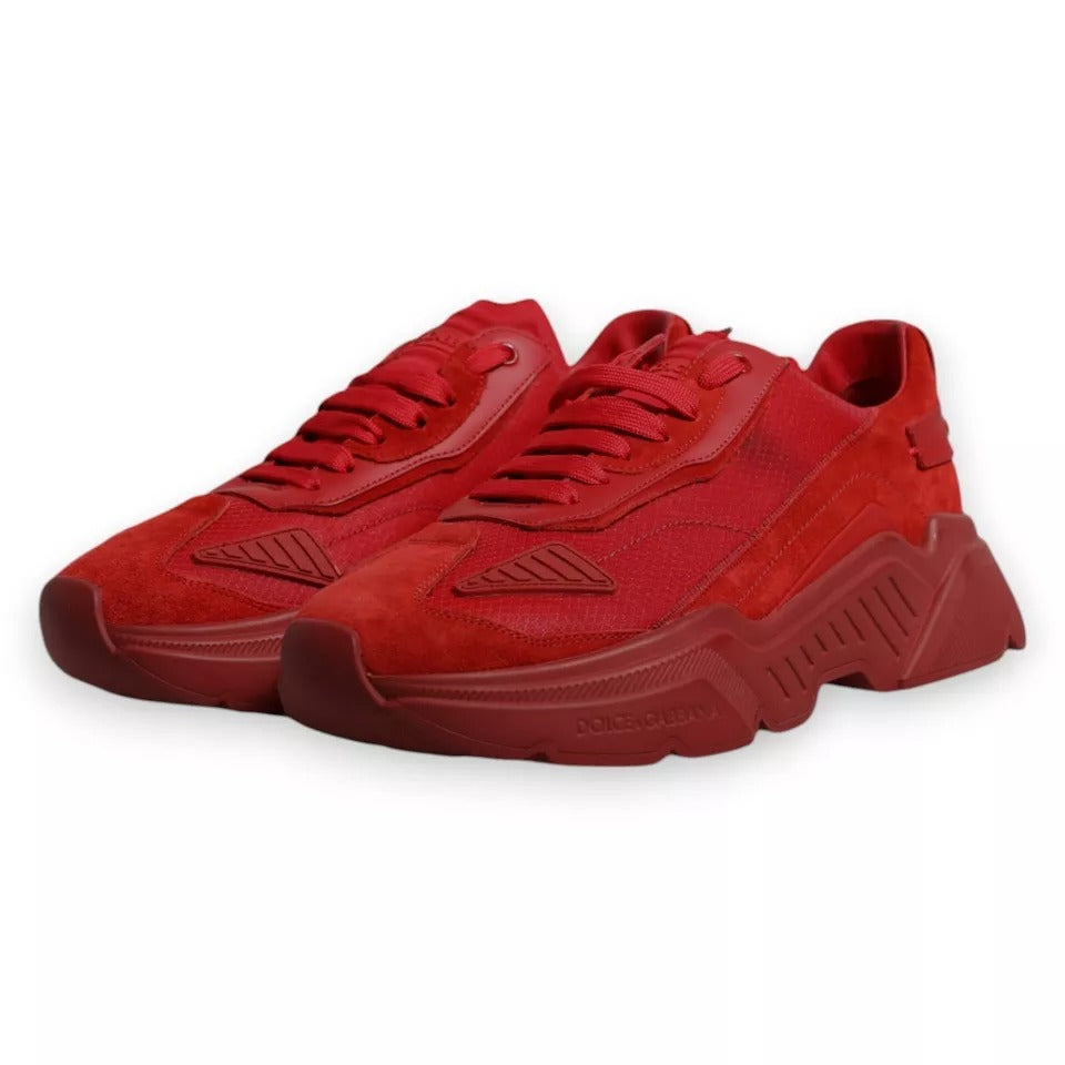 Dolce & Gabbana Rote Daymaster Low Top Sneakers aus Leder