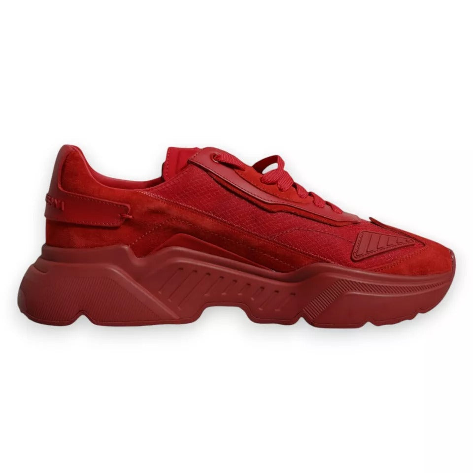 Dolce & Gabbana Rote Daymaster Low Top Sneakers aus Leder
