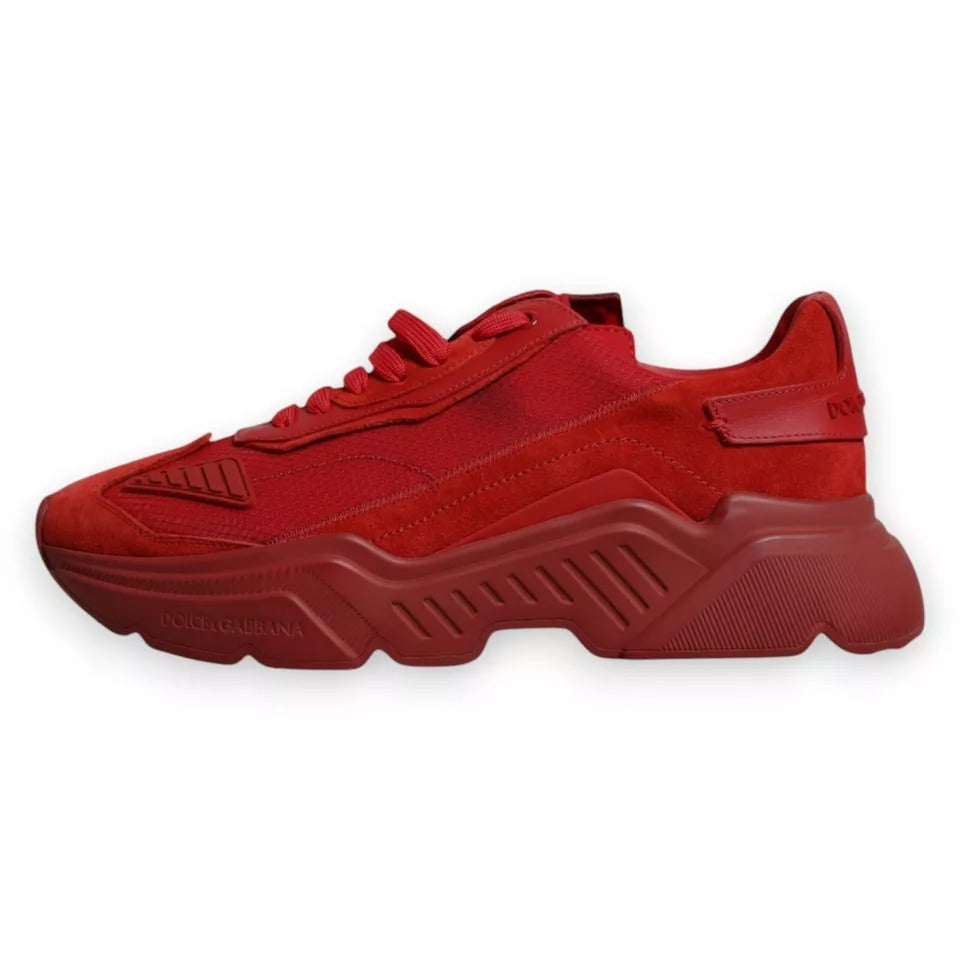 Dolce & Gabbana Rote Daymaster Low Top Sneakers aus Leder