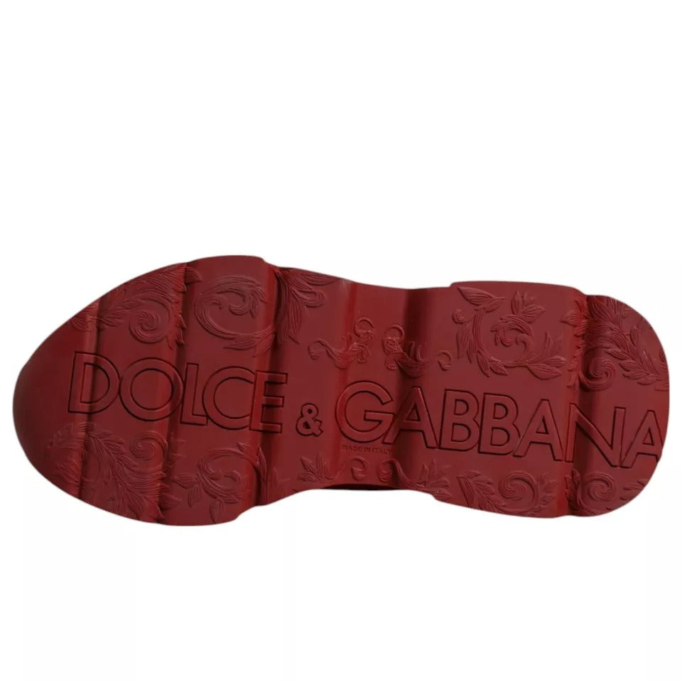 Dolce & Gabbana Rote Daymaster Low Top Sneakers aus Leder