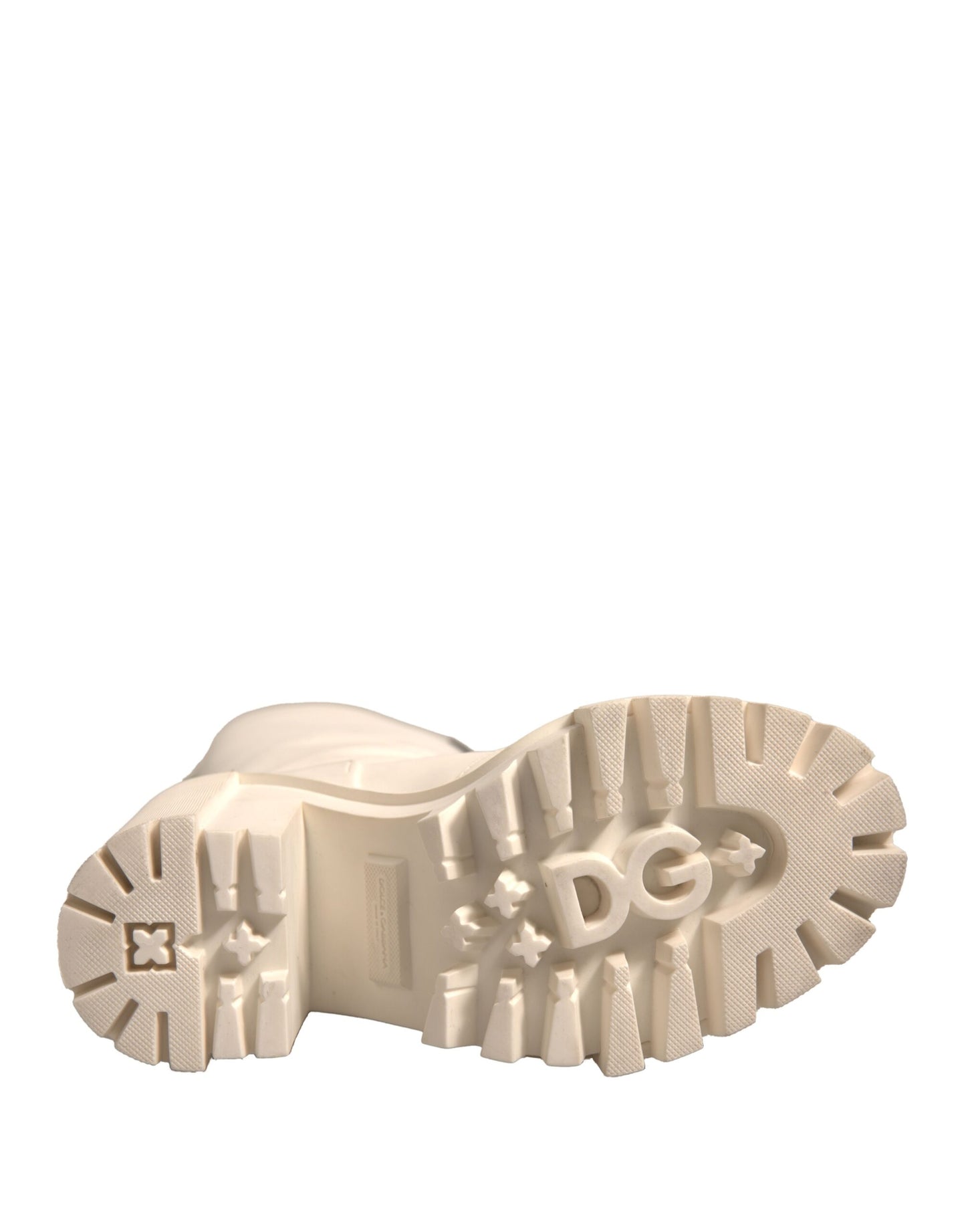 Dolce & Gabbana White DG Logo Hi Trekking Platform Biker Boots Shoes