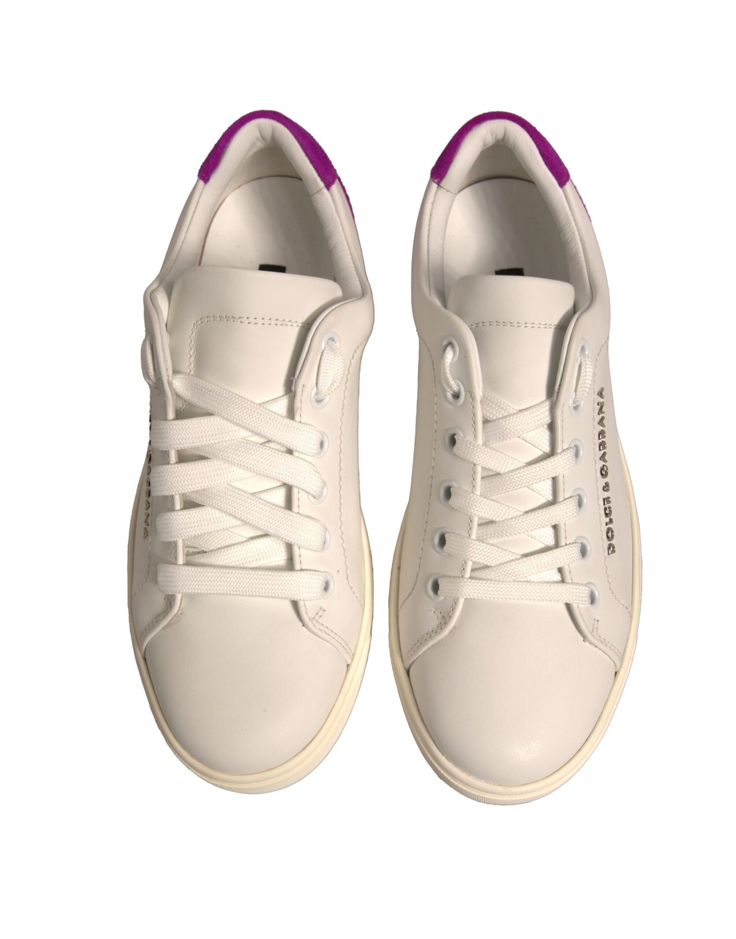 Dolce & Gabbana Weiße Wildleder Low Top Sneakers Schuhe