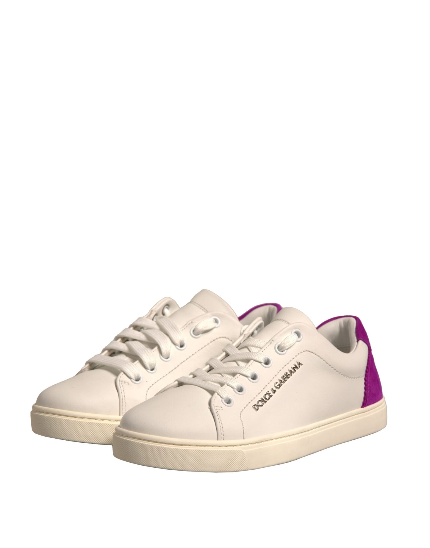 Dolce & Gabbana Weiße Wildleder Low Top Sneakers Schuhe