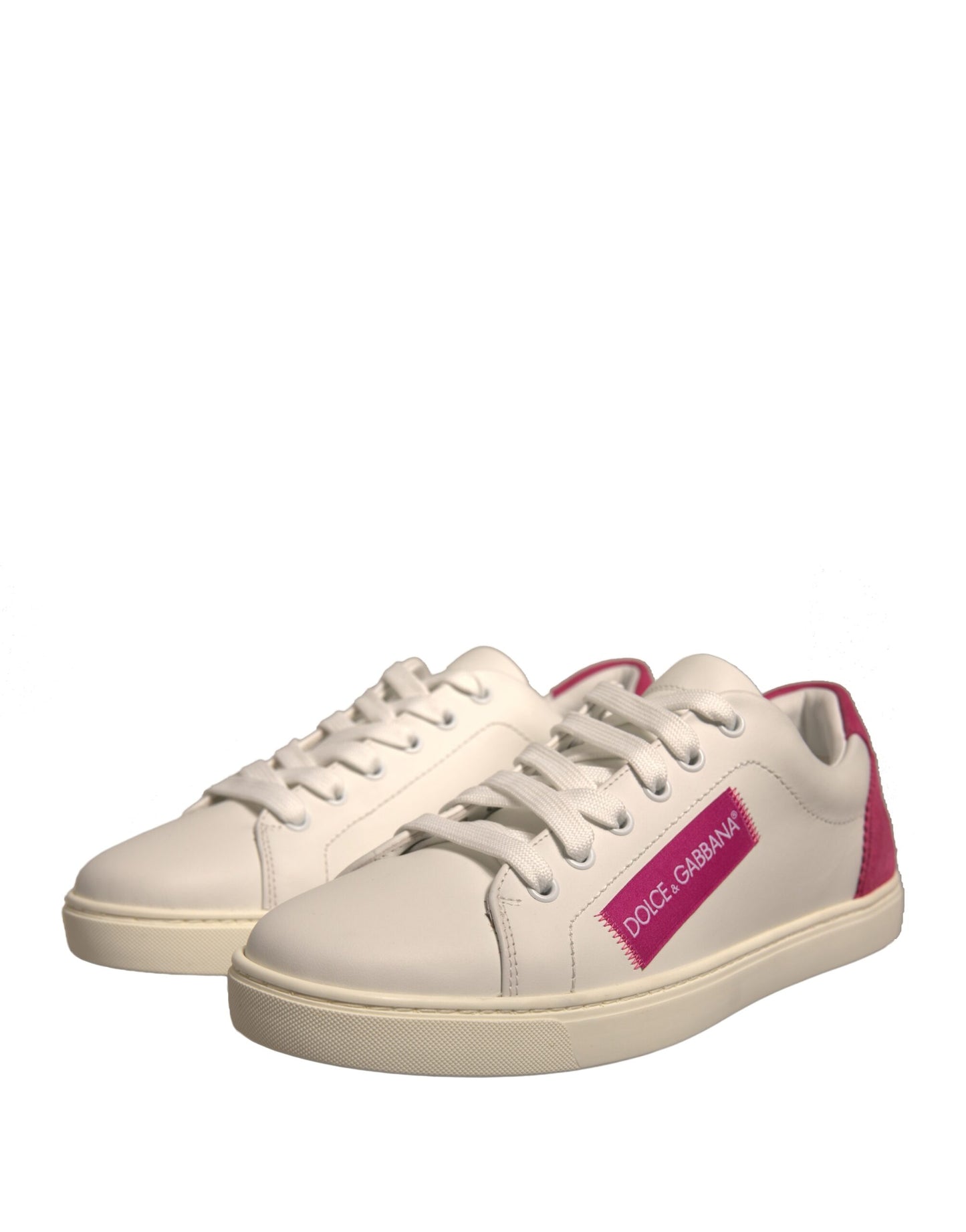 Dolce & Gabbana Weiße Wildleder Low Top Sneakers Schuhe