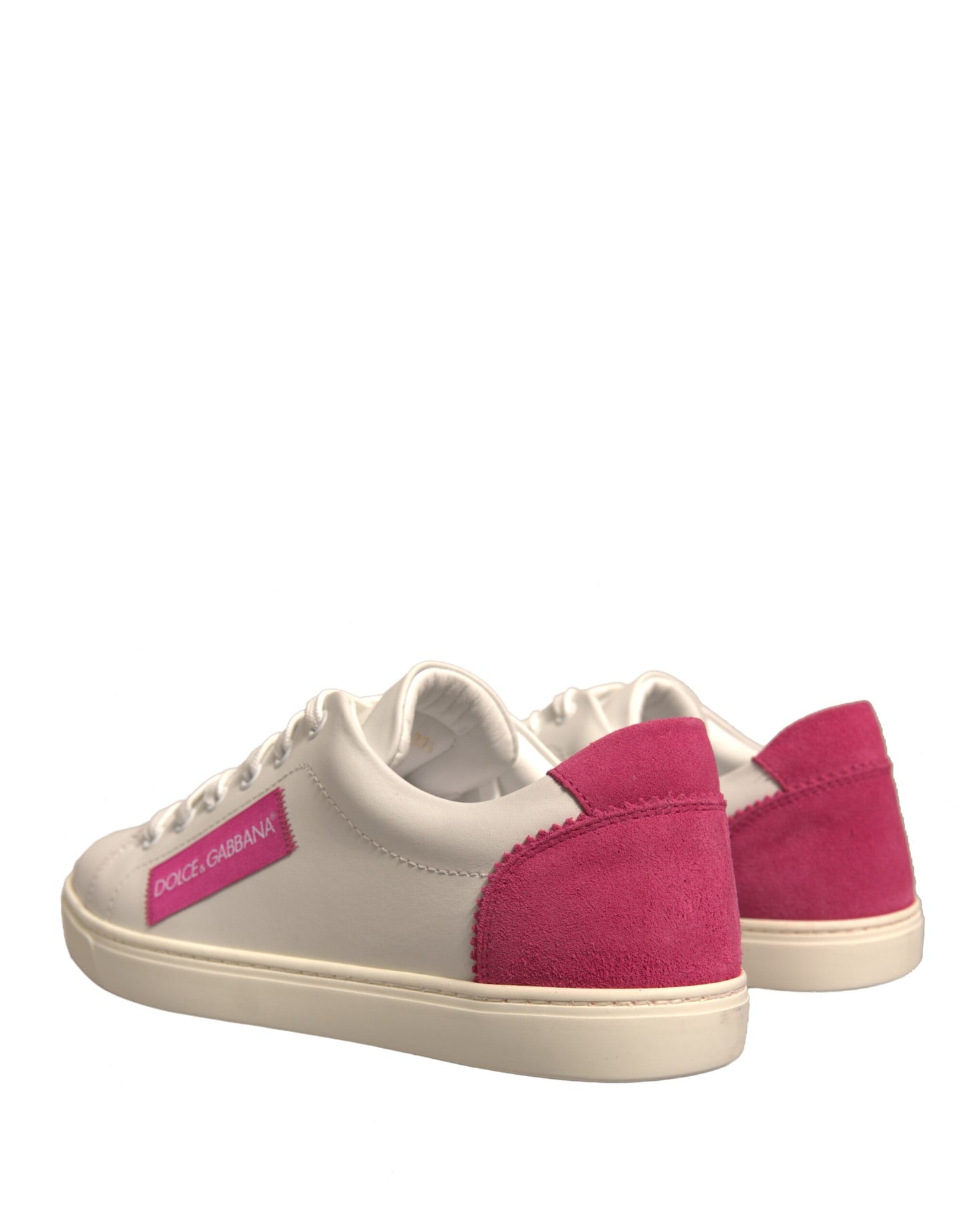 Dolce & Gabbana Weiße Wildleder Low Top Sneakers Schuhe