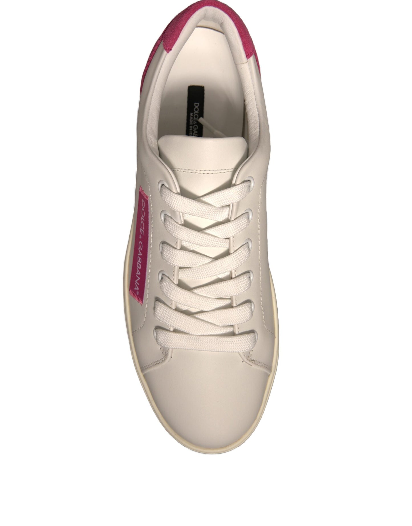 Dolce & Gabbana Weiße Wildleder Low Top Sneakers Schuhe