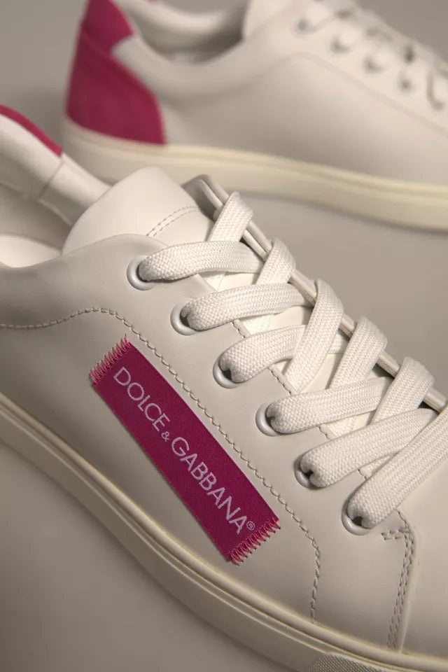 Dolce & Gabbana Weiße Wildleder Low Top Sneakers Schuhe
