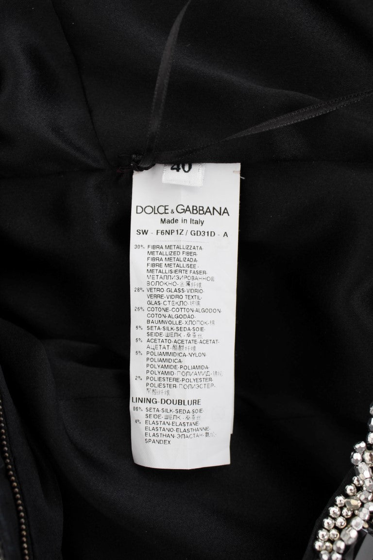 Dolce & Gabbana Crystal Silver Runway Handmade Kleid