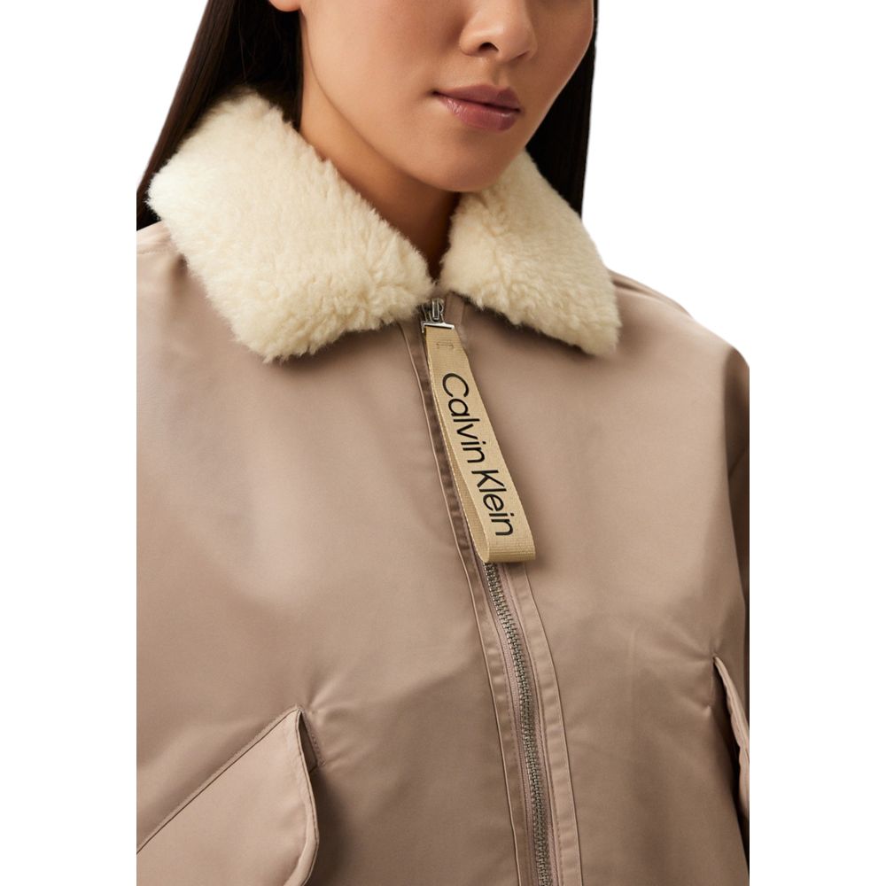 Calvin Klein Jeans Beige Polyester Jacken & Mäntel