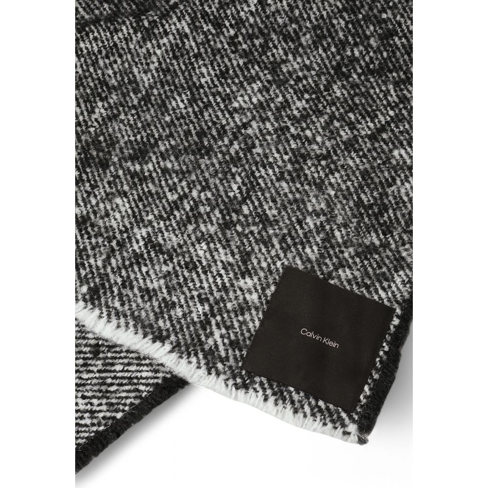 Calvin Klein Schwarz-Weiß-Polyester-Schal