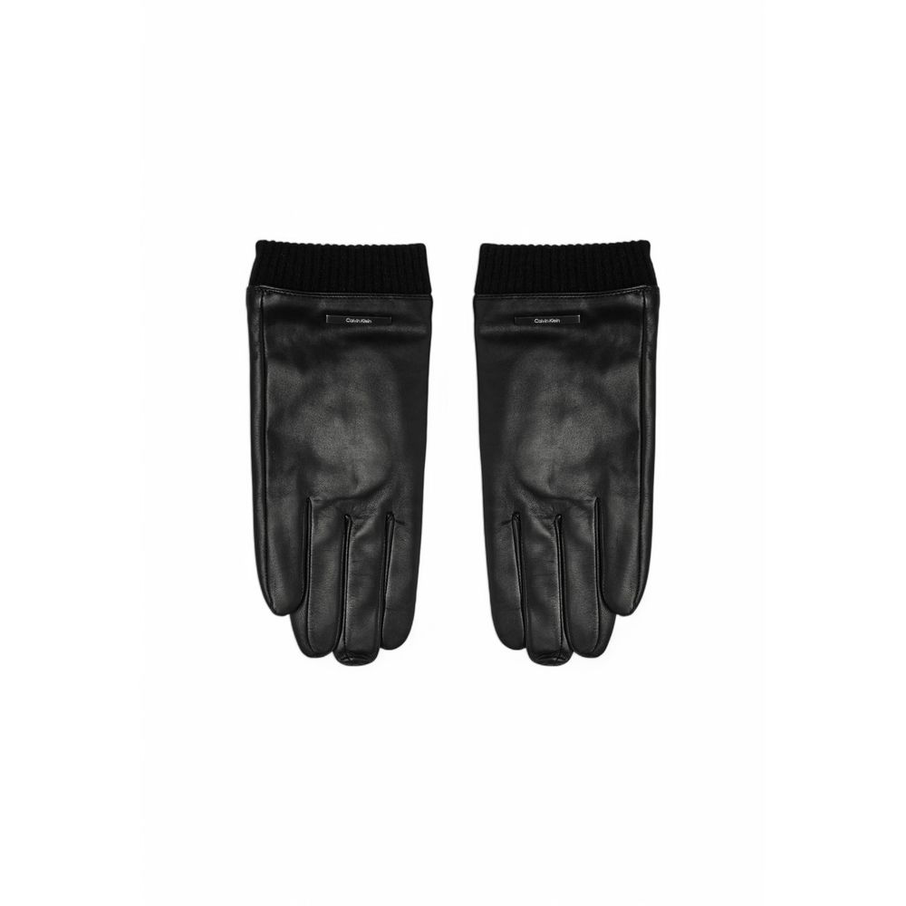 Calvin Klein – Schwarze Lederhandschuhe