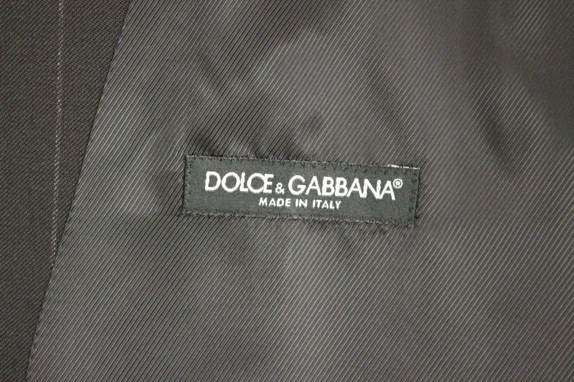 Dolce & Gabbana – Schwarz gestreifte Woll-Cardigan mit Logo