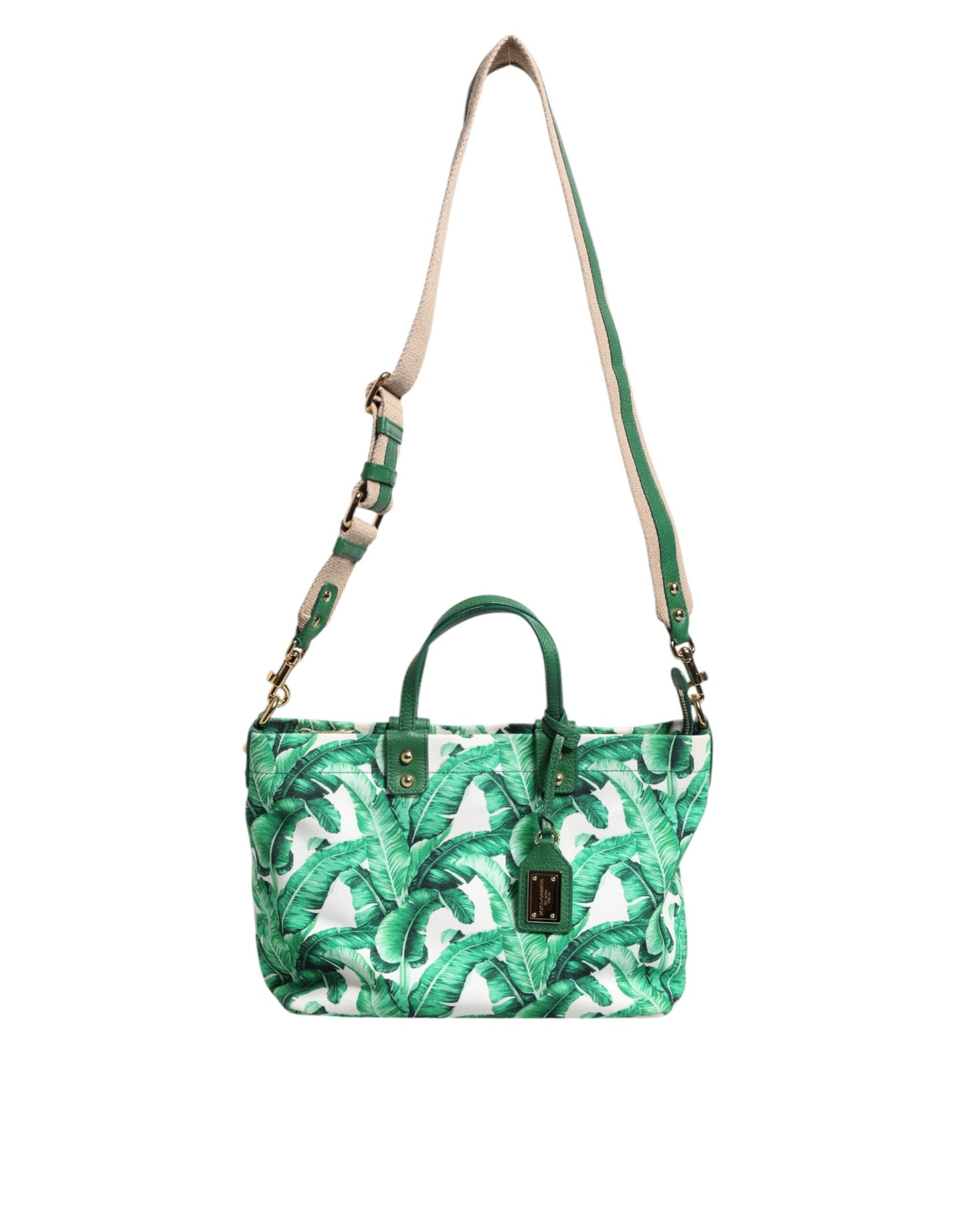 Dolce & Gabbana Grüne Canvas-Tragetasche „Botanischer Garten“ für Damen