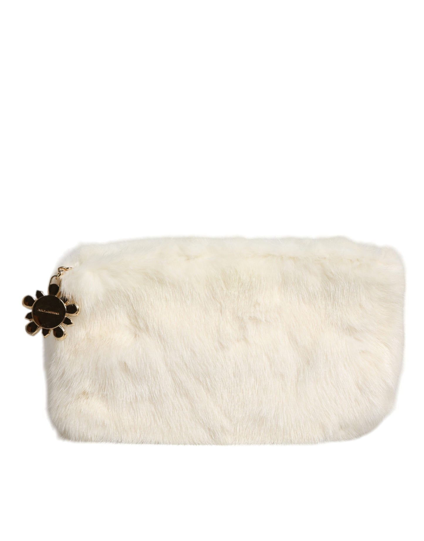 Dolce & Gabbana Weiße Pelzhandtasche Clutch Handtasche Beuteltasche
