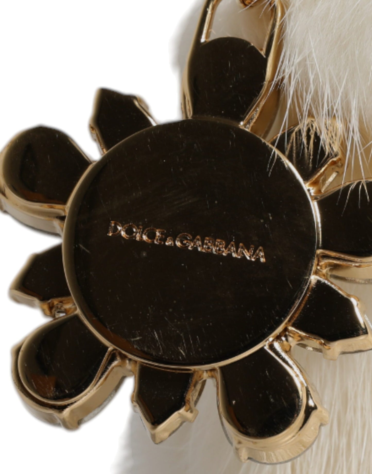 Dolce & Gabbana Weiße Pelzhandtasche Clutch Handtasche Beuteltasche