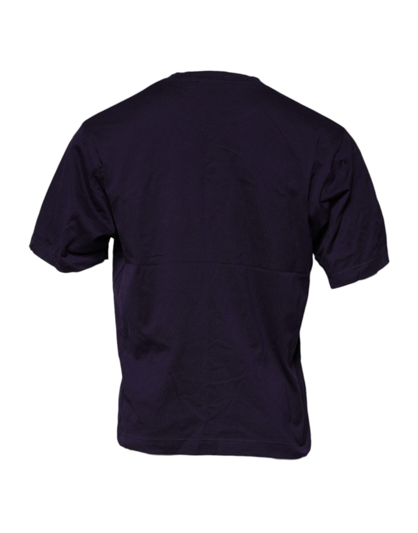 Dolce & Gabbana Lilafarbenes T-Shirt aus Baumwolle mit Rundhalsausschnitt und DG-Logo