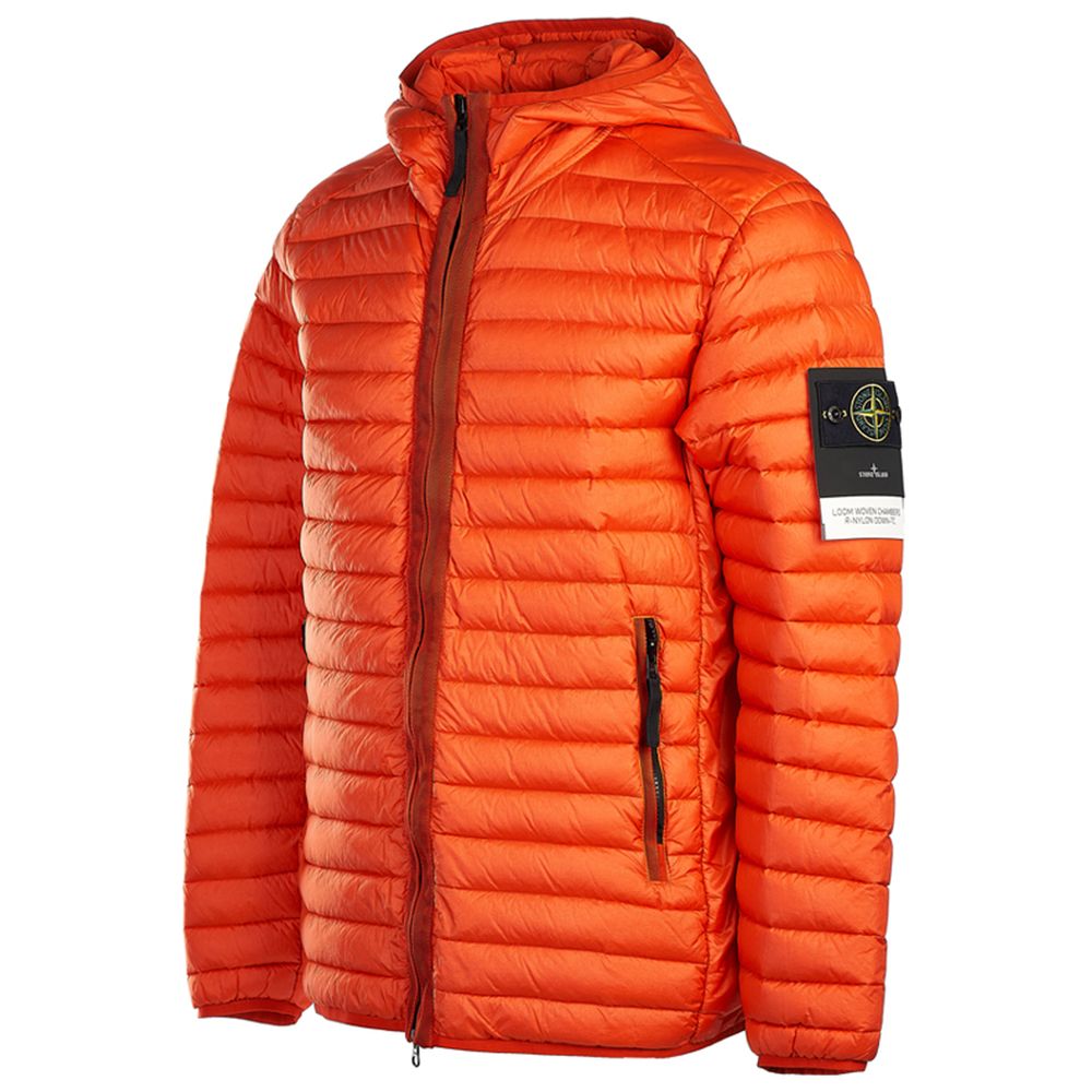 Stone Island – Orangefarbene Nylonjacke