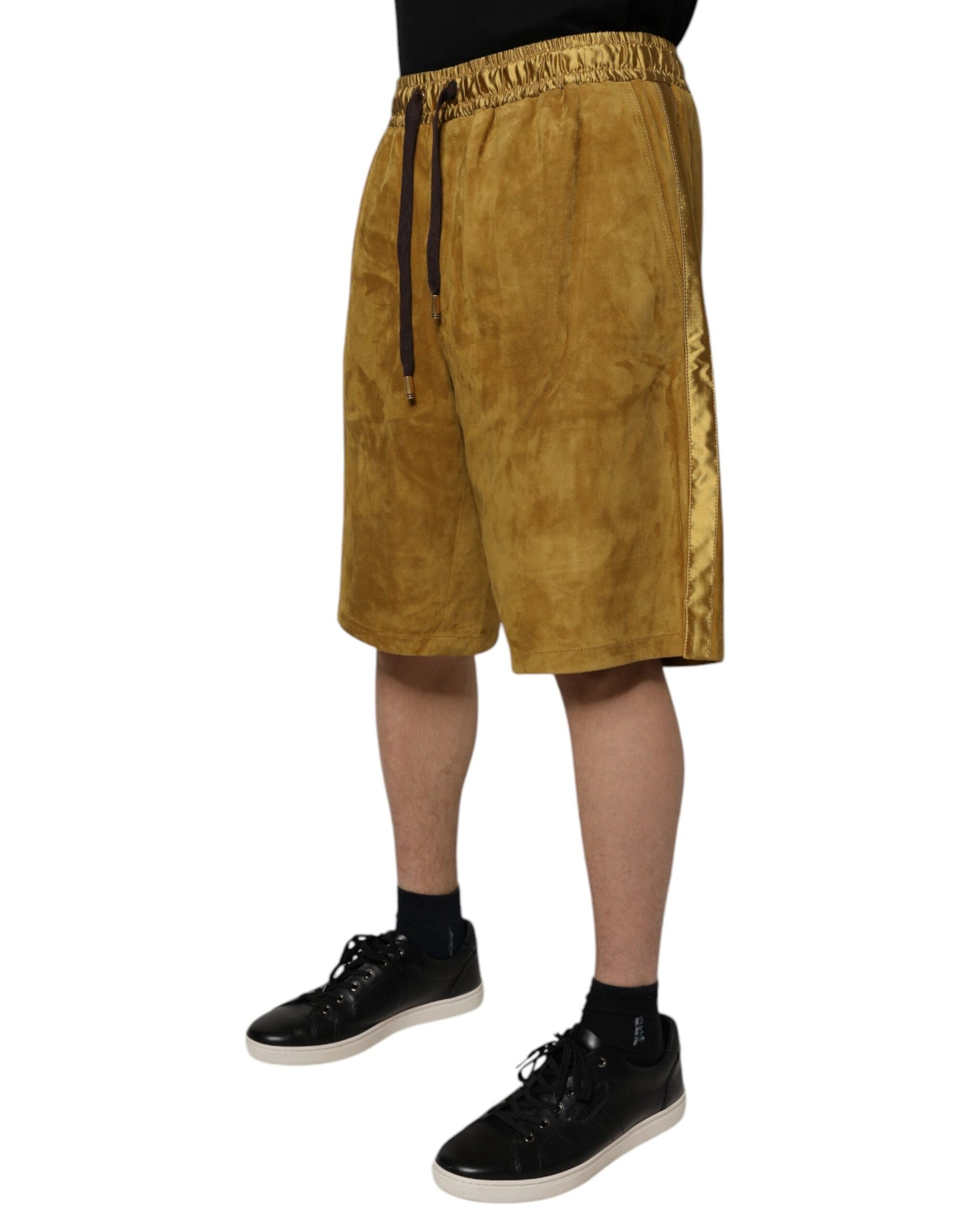 Dolce & Gabbana Braune Bermudashorts aus Lammleder und Wildleder für Herren