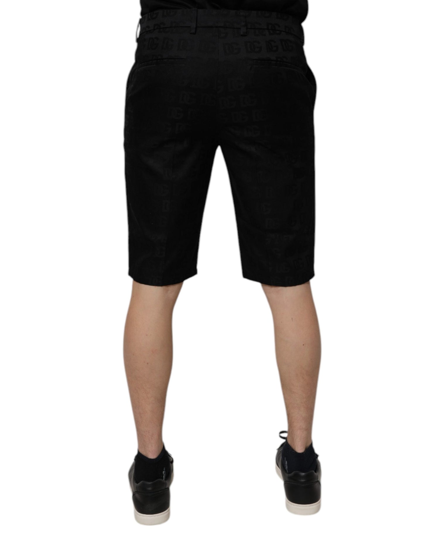 Dolce & Gabbana – Lässige Chino-Shorts aus Baumwolle mit mittlerer Taille in Schwarz