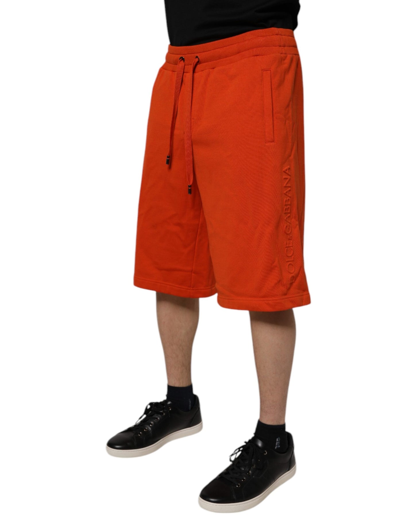 Dolce & Gabbana – Rote Bermudashorts aus Baumwollmischung mit mittlerer Taille für Herren