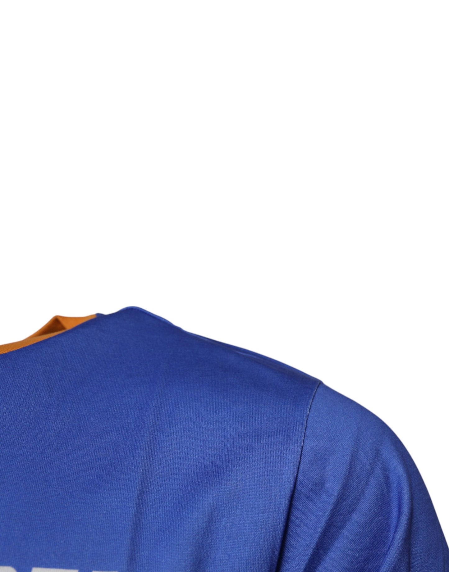 Dolce & Gabbana – Blaues Baumwoll-T-Shirt mit Rundhalsausschnitt und grafischem Print