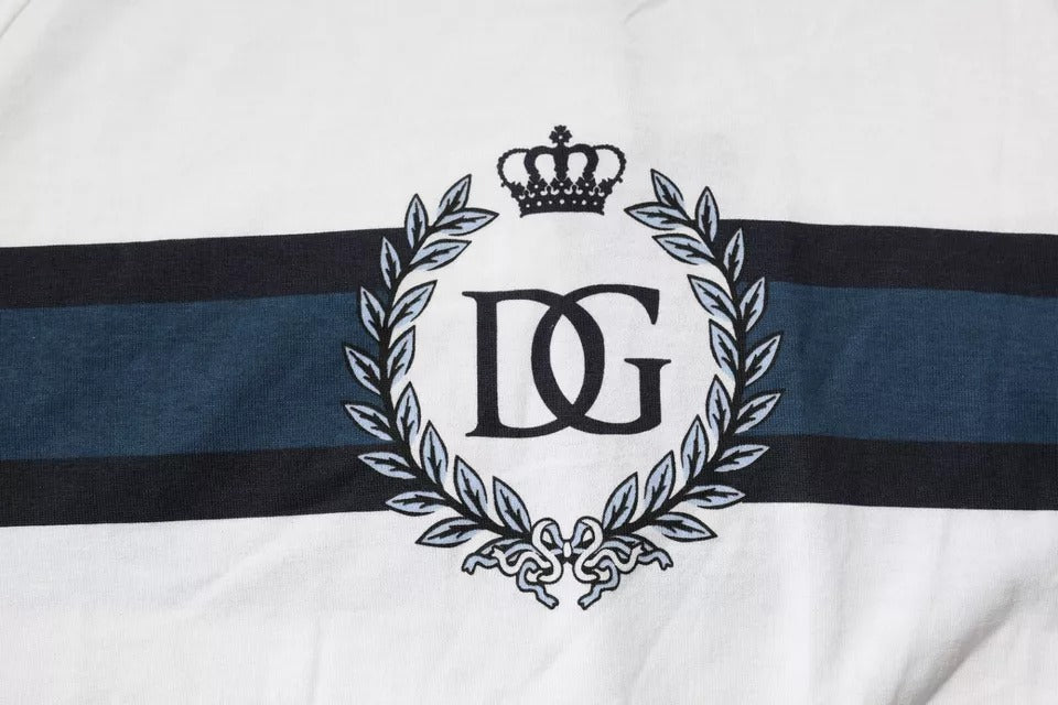 Dolce & Gabbana – Weißes T-Shirt aus Baumwolle mit Rundhalsausschnitt und Logo-Print für Herren
