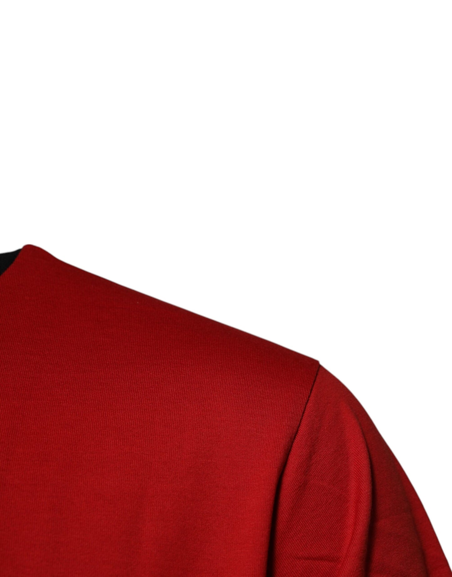Dolce & Gabbana – Rotes Baumwoll-T-Shirt mit Rundhalsausschnitt und Krone