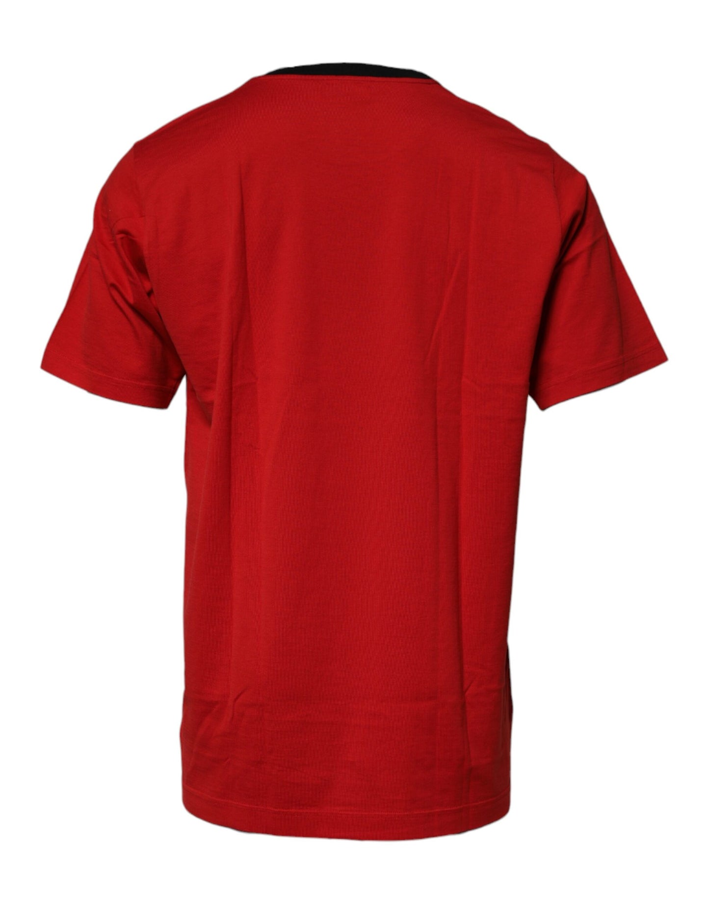 Dolce & Gabbana – Rotes Baumwoll-T-Shirt mit Rundhalsausschnitt und Krone