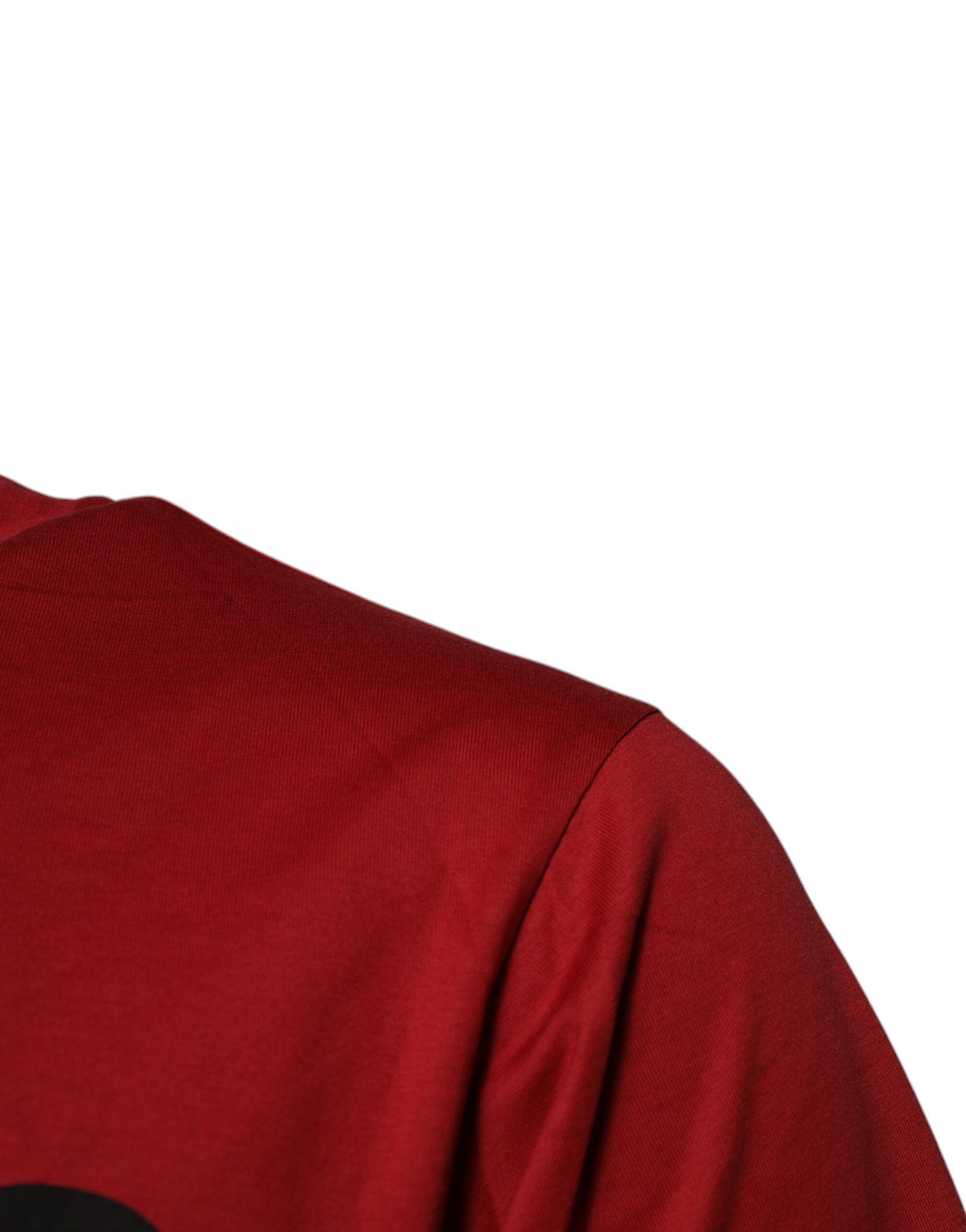 Dolce & Gabbana – Rotes T-Shirt aus Baumwolle mit Rundhalsausschnitt und DG-Logo