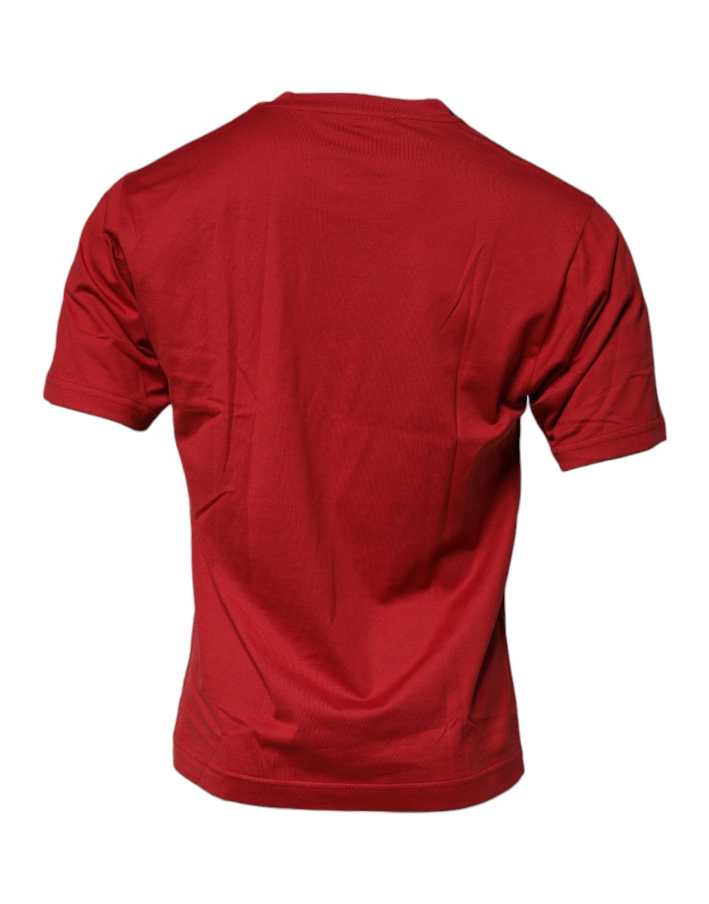 Dolce & Gabbana – Rotes T-Shirt aus Baumwolle mit Rundhalsausschnitt und DG-Logo