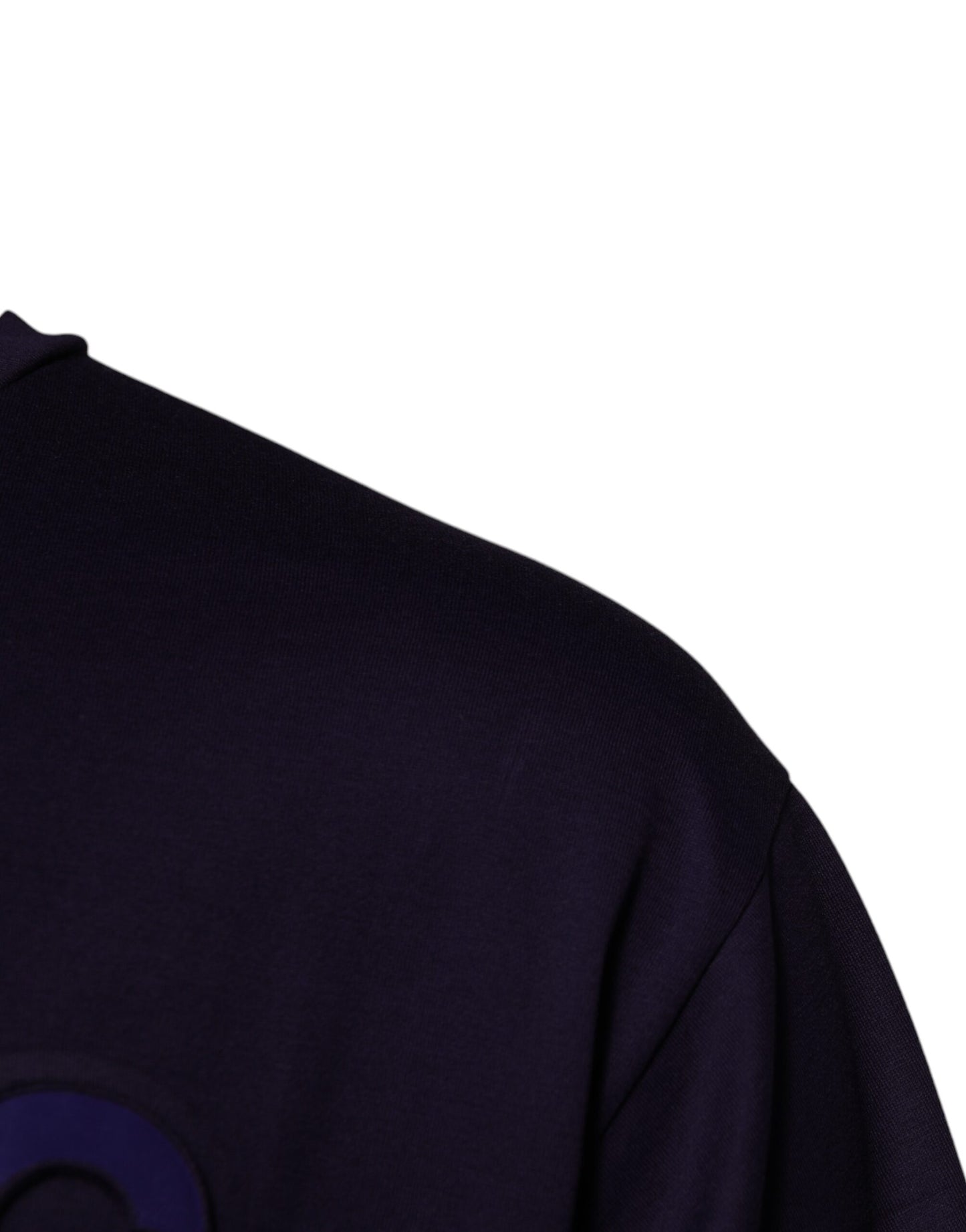 Dolce & Gabbana Marineblaues T-Shirt aus Baumwolle mit Rundhalsausschnitt und DG-Logo
