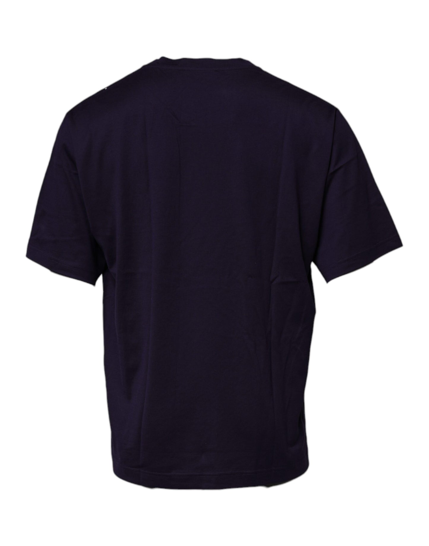 Dolce & Gabbana Marineblaues T-Shirt aus Baumwolle mit Rundhalsausschnitt und DG-Logo