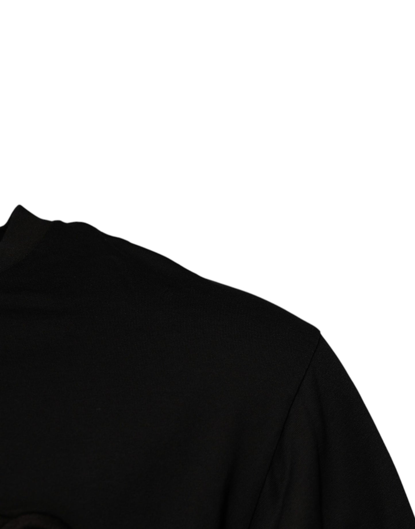 Dolce & Gabbana – Schwarzes T-Shirt aus Baumwolle mit Rundhalsausschnitt und DG-Logo