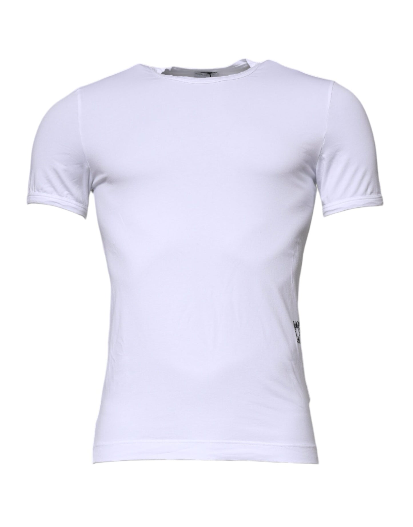 Dolce & Gabbana – Weißes Unterwäsche-T-Shirt aus Baumwollstretch mit Rundhalsausschnitt