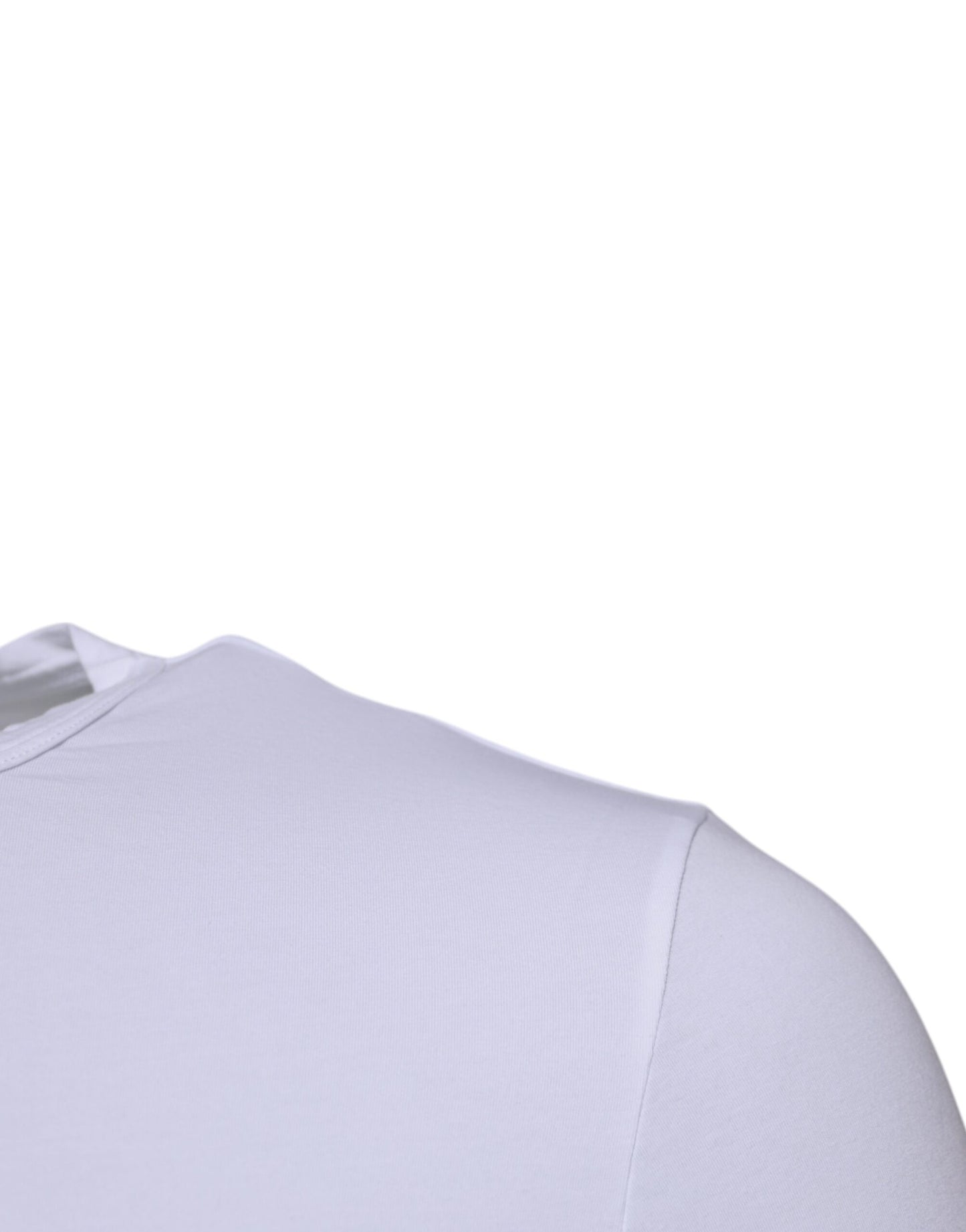Dolce & Gabbana – Weißes Unterwäsche-T-Shirt aus Baumwollstretch mit Rundhalsausschnitt