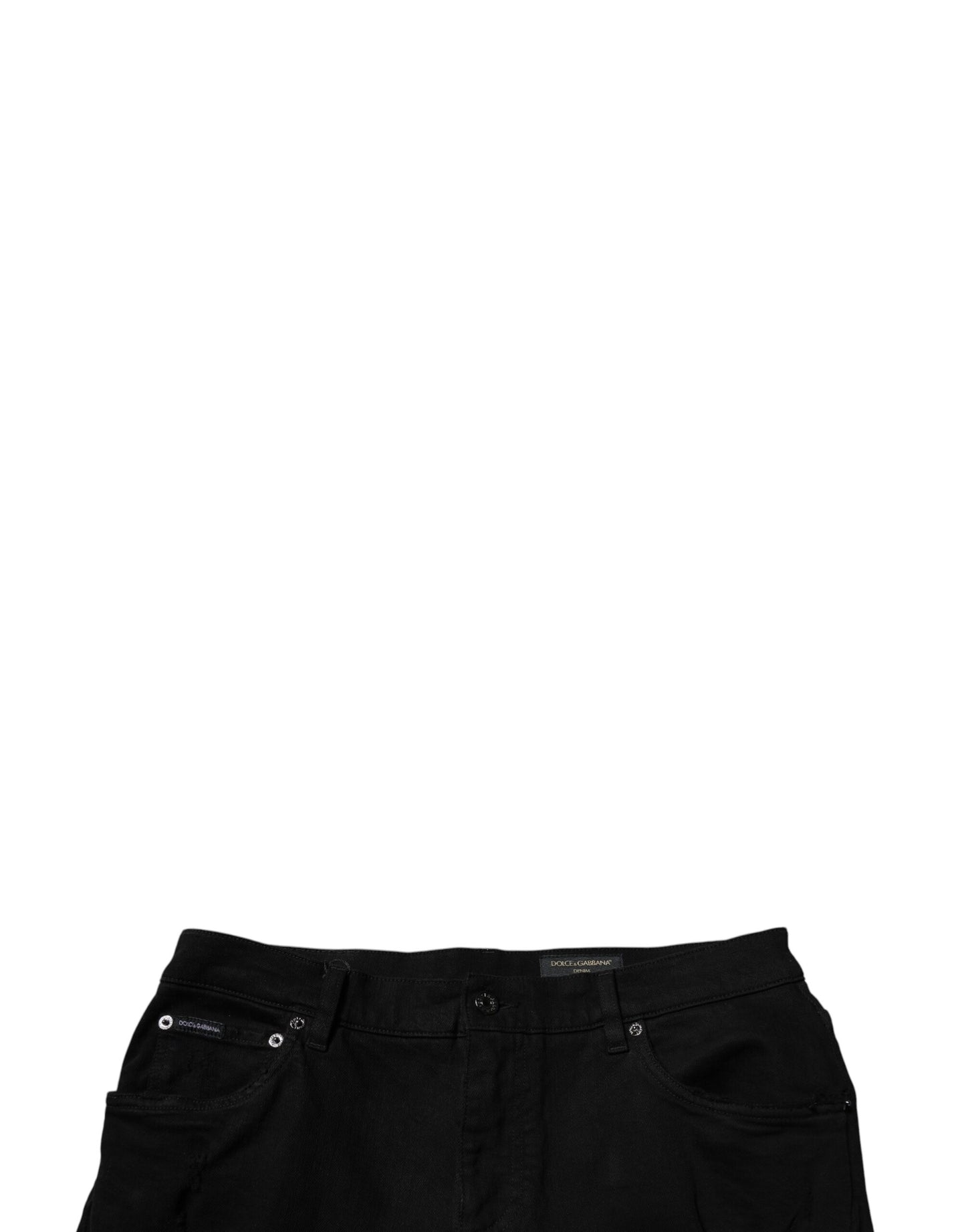Dolce & Gabbana Schwarze Skinny-Jeans aus zerfetzter Baumwolle für Herren