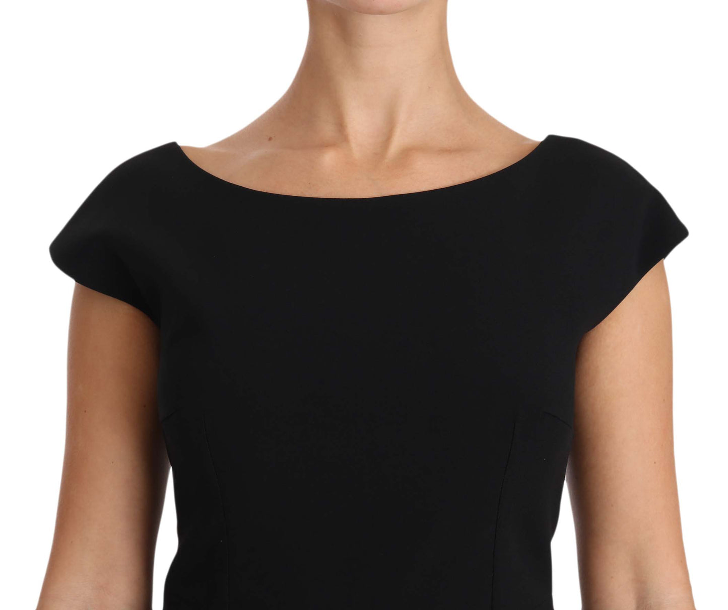 Dolce & Gabbana Schwarzes Maxikleid mit ausgestelltem Schnitt und Stretch