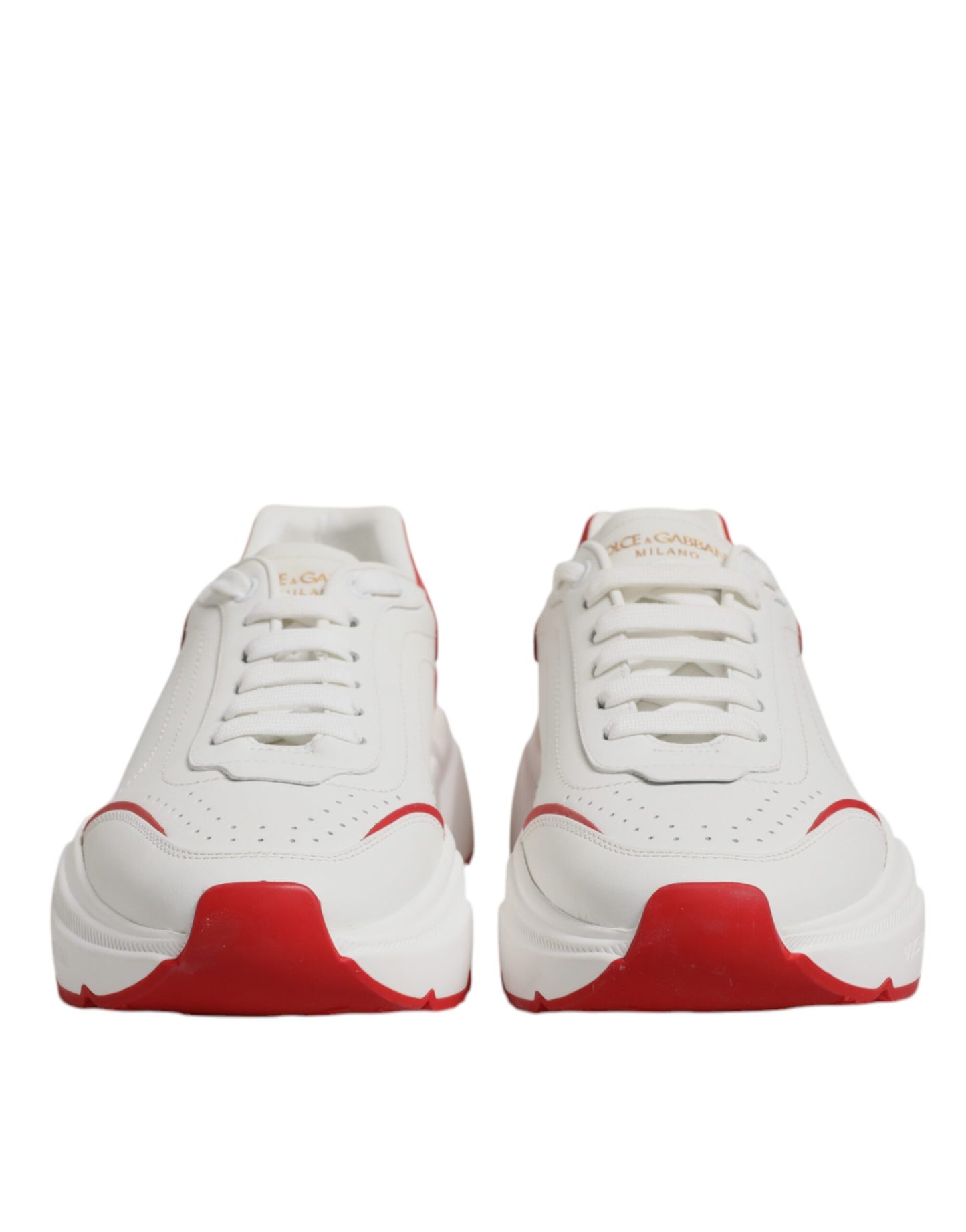 Dolce & Gabbana Weiß Rot Leder Daymaster Männer Sneakers Schuhe