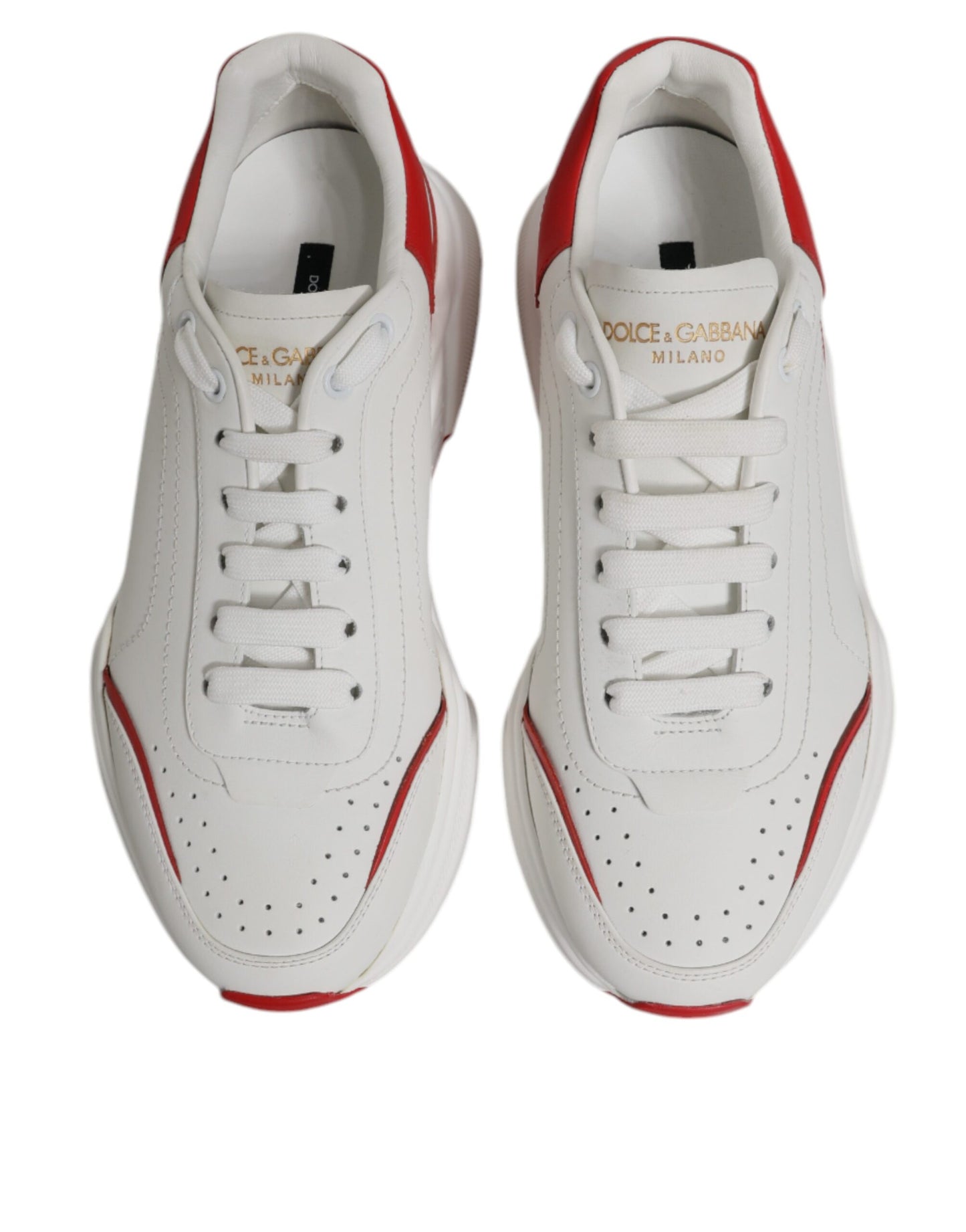 Dolce & Gabbana Weiß Rot Leder Daymaster Männer Sneakers Schuhe