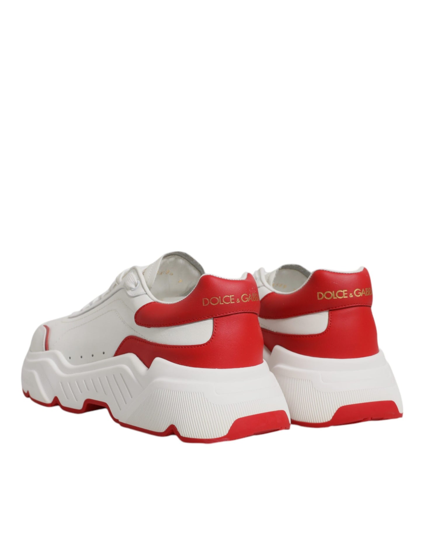Dolce & Gabbana Weiß Rot Leder Daymaster Männer Sneakers Schuhe