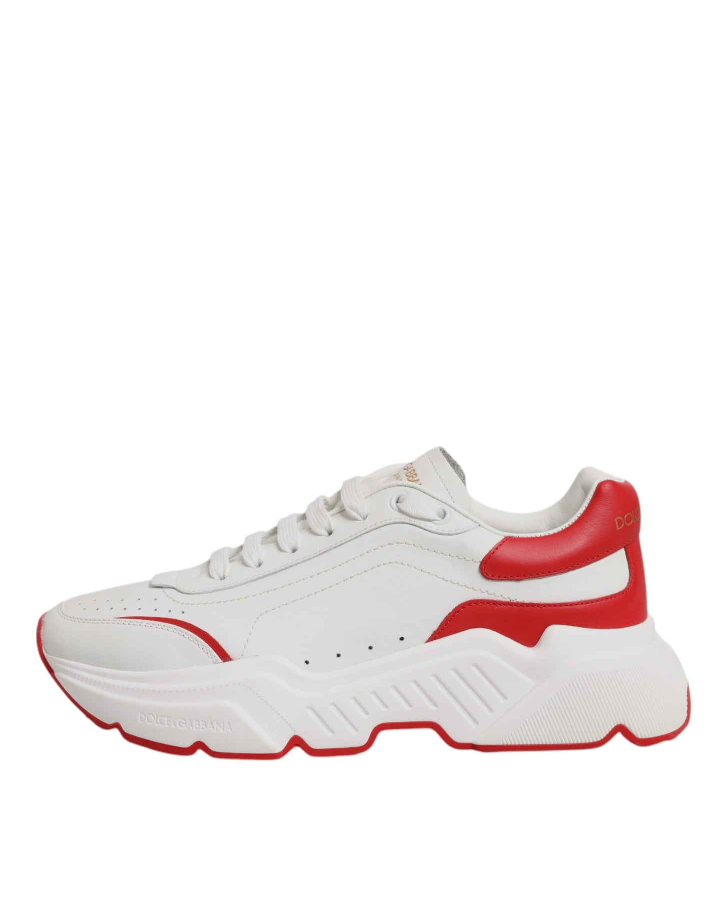 Dolce & Gabbana Weiß Rot Leder Daymaster Männer Sneakers Schuhe